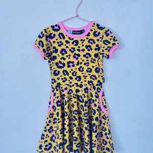 Rockyourkid cheetah print yellow dress with pockets